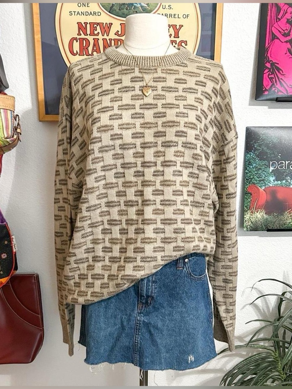 baggy patterned sweater